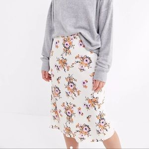 Flowery Satin Skirt
